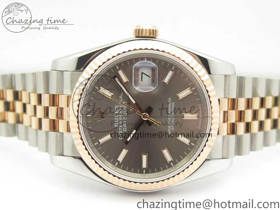MiroTime 0309 DateJust 36mm 904 SS RG Wrapped 116231 GMF Gray Dial on SS RG Wrapped Jubilee Bracelet A Durable 3276